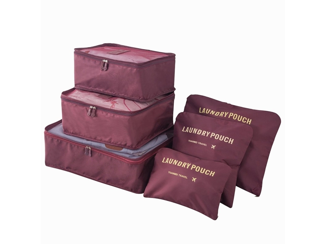 Conjunto Organizador Para Malas De Viagem Vermelho Escuro*