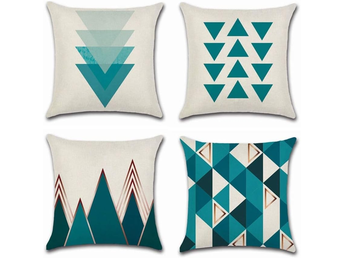 4 Capas De Almofada 45 X 45 Cm, Fronhas Decorativas Quadradas Sof