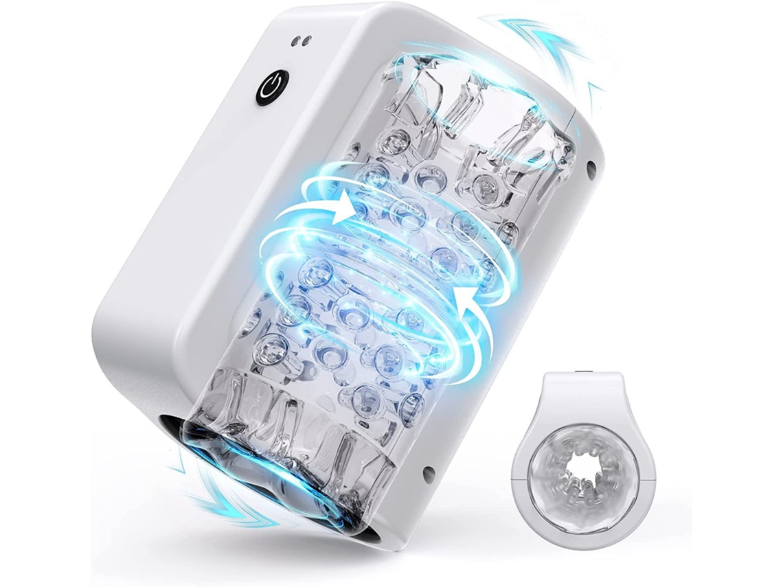 Masturbador Masculino De Canal Duplo Com Rotao Automtica (branco) Yizhood