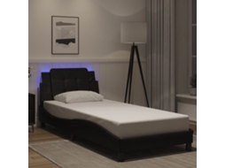 Vidaxl Estrutura De Cama Com Led Sem Colchão Zadar 100x200cm Preto