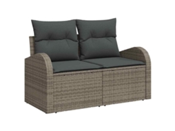 Vidaxl Conjunto De Sofá De Jardim 6 Pcs Cinzeto Vime Pe