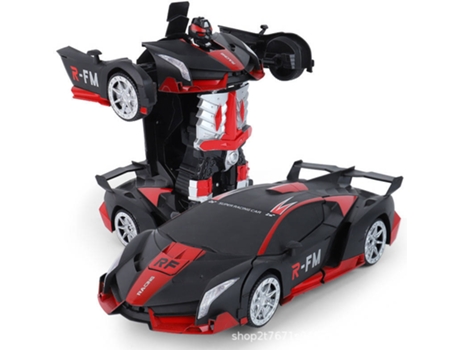Carro  Transformável em Robô Preto e Vermelho (Idade Mínima Recomendada: 3)