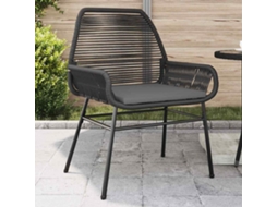 Vidaxl Cadeiras De Jardim Com Almofadões 2 Pcs Vime Pe Preto