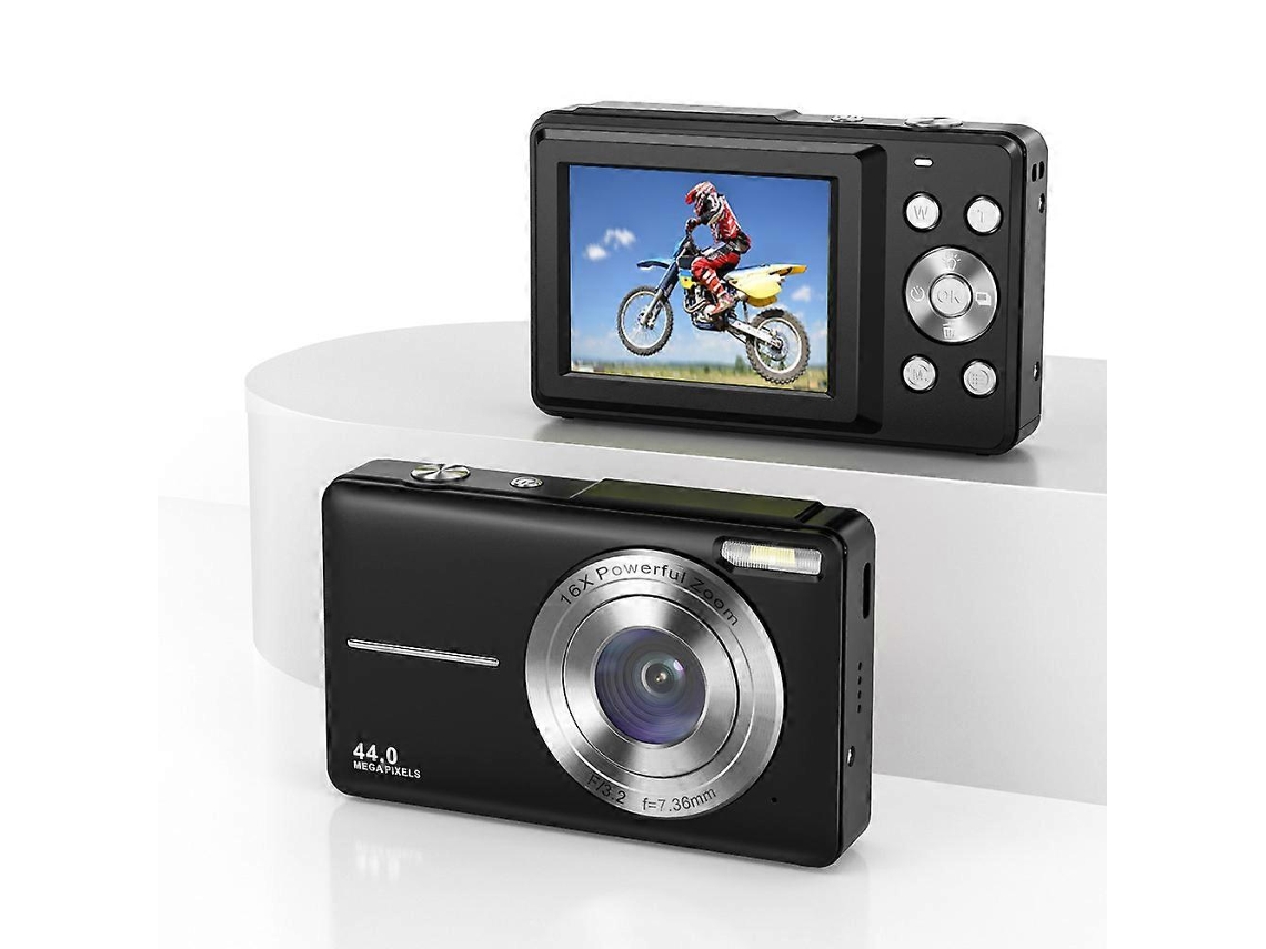 Câmara Digital Full Hd 1080p 44mp Com Ecrã Lcd De 2,4 Polegadas E Zoom 16x, Preta