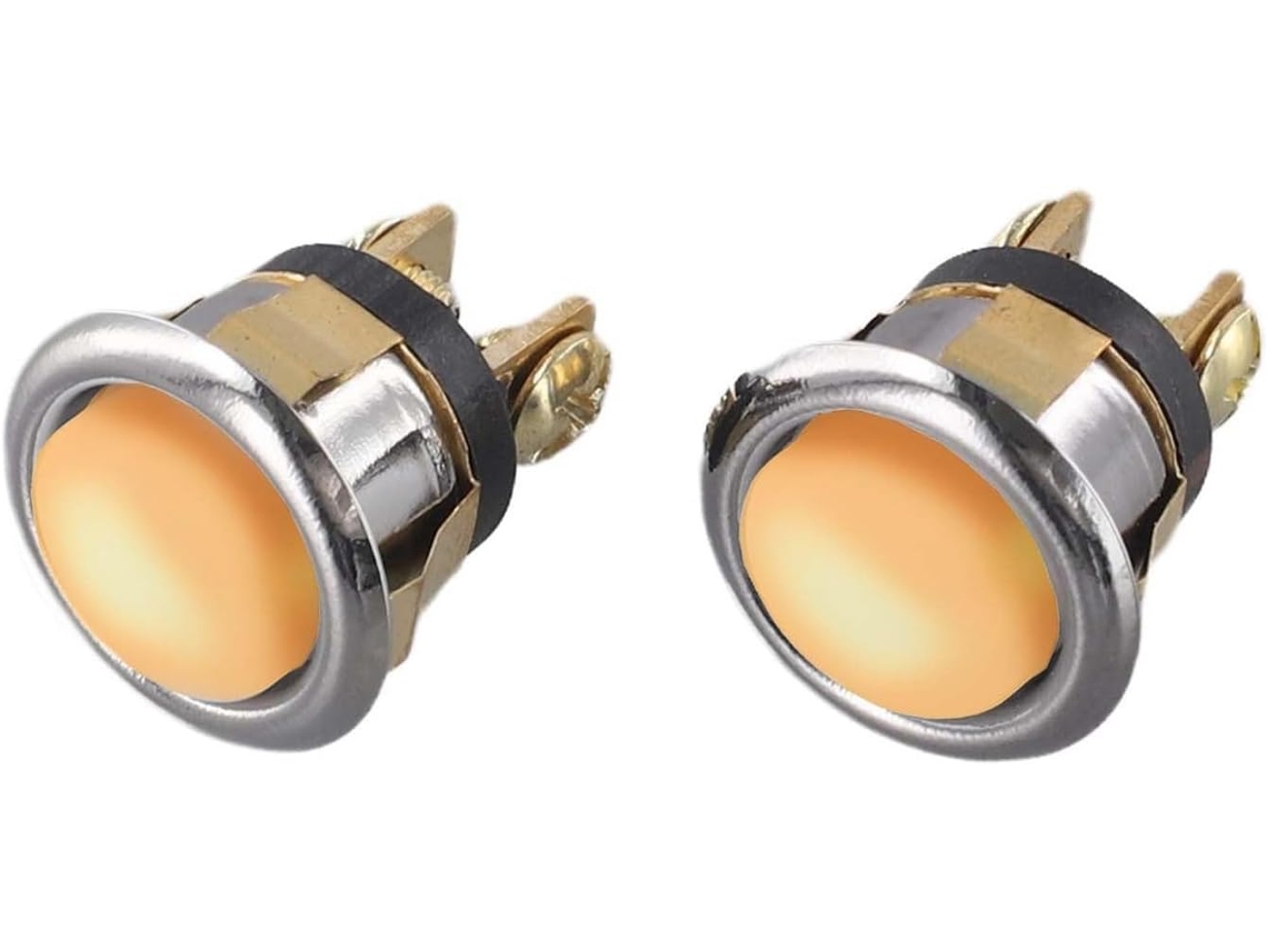 Conjunto De 2 Botões Campainha Com Fio Substituição Led Amarelo Visibilidade Noturna, Construção Em Metal, À Prova