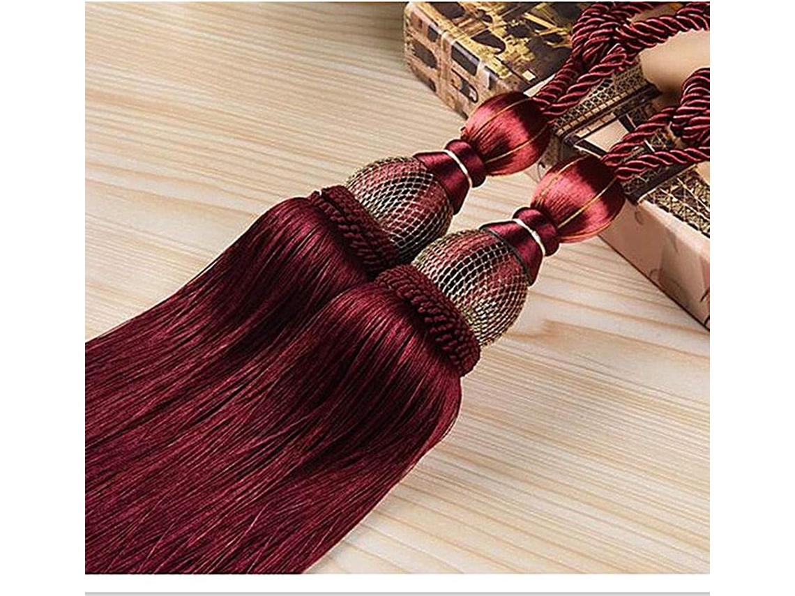 Conjunto De 2 Prendedores De Cortina Com Corda, Borla E Pompom
