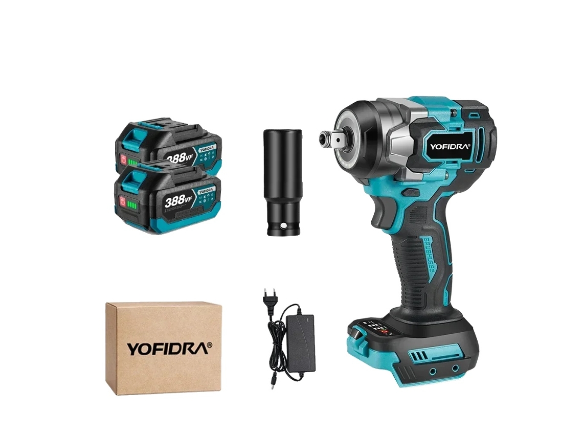 Yofidra Chave De Impacto, Torque De 1200n.m, Velocidade Sem Carga De 6800rpm,2 Bateria Eu Plug A Oem