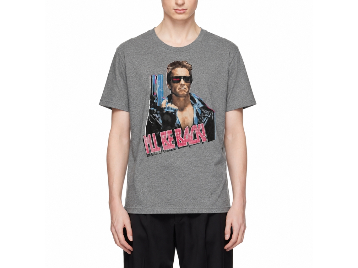 Rockinstone Terminator Ill Be Back Heather Graphite Adult T-shirt Size:xxxl