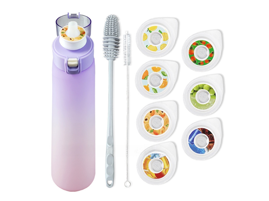 Garrafa De Água Para Esportes Ao Ar Livre Fitness 7 Sabores Cápsula Sabor De Frutas 0 Açúcar 0 Calorias 650ml Com Canudo Cuich