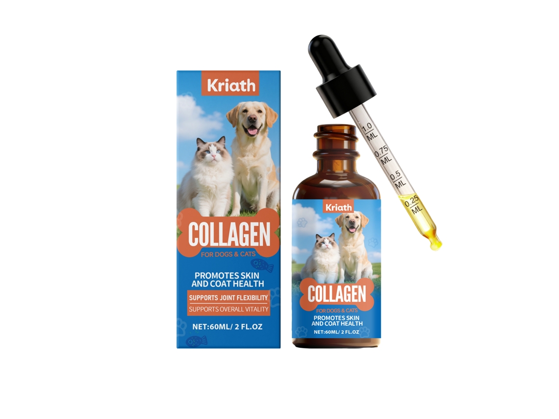 Colágeno Líquido para Gatos e Cães, Suporte À Saúde da Pele e do Pelo LAXISCREED