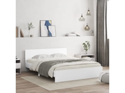 Vidaxl Estrutura de Cama com Cabeceira e Luzes Led 160x200 Cm Branco