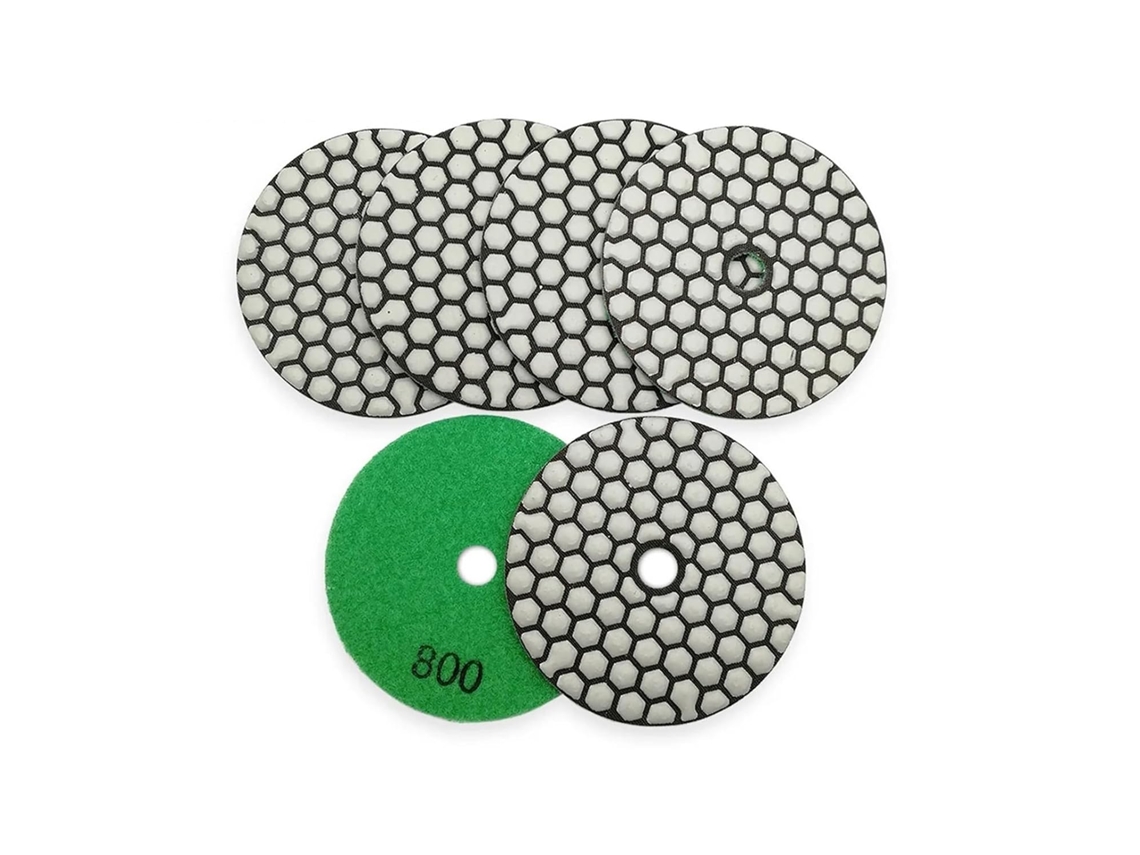 Conjunto De 7 Discos Lixa Diamantados Flexíveis 100mm (4") Para