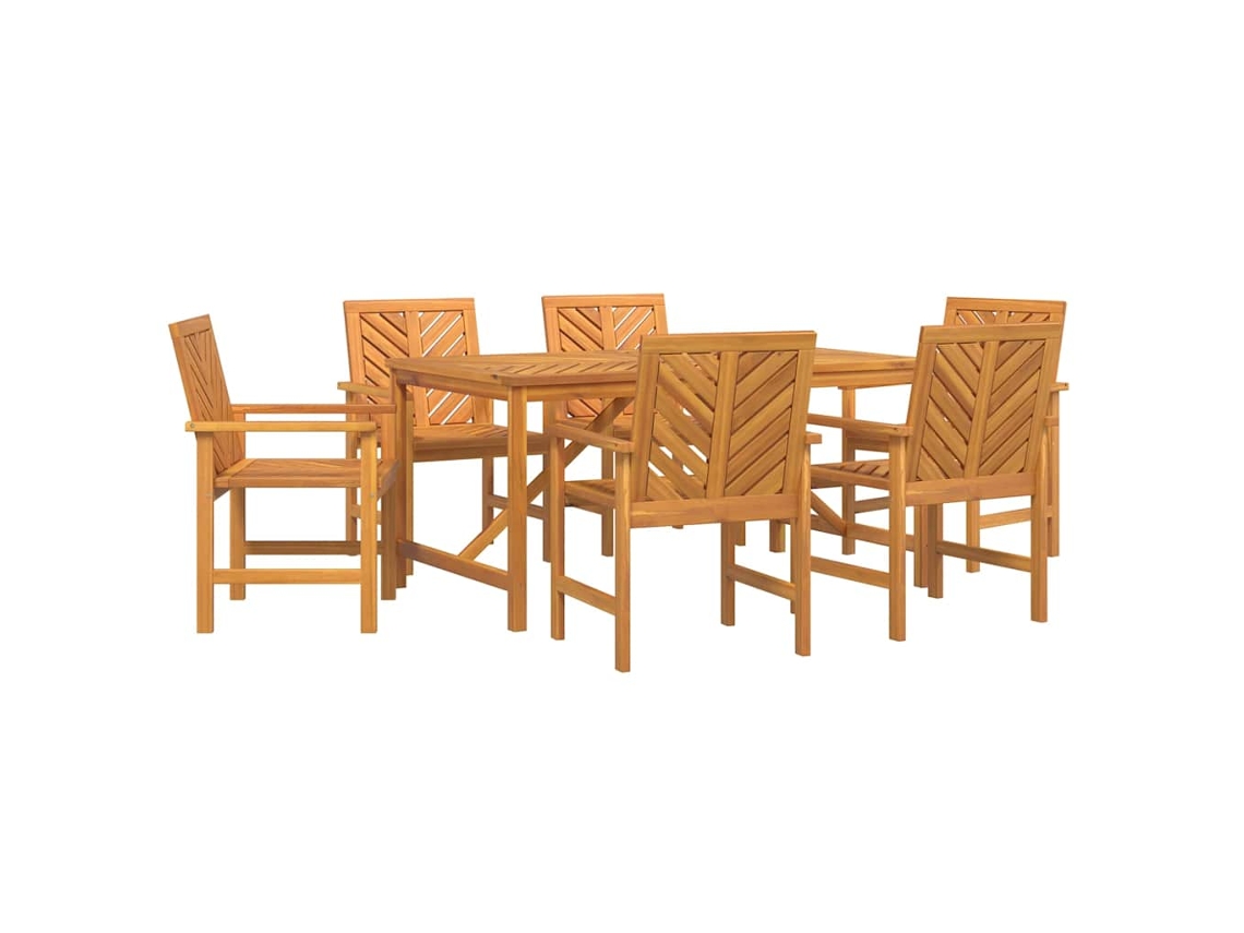 Maison Exclusive - Conjunto De Jantar Para Jardim 7 Pcs Castanho