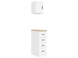 Conjunto 2 Armários de Garagem VIDAXL Derivados de Madeira Branco