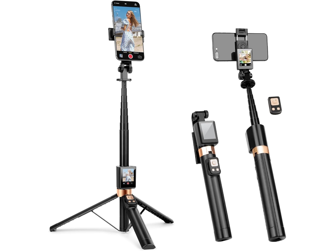 Monitor De Câmera Traseira 1080p Para Iphone E Android Com Tela De Vlog Em Tempo Real (preto)