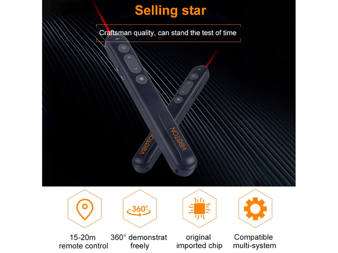 Puntero láser con control remoto inalámbrico Viboton PP 936 2.4G para presentaciones PPT | S/MARCA