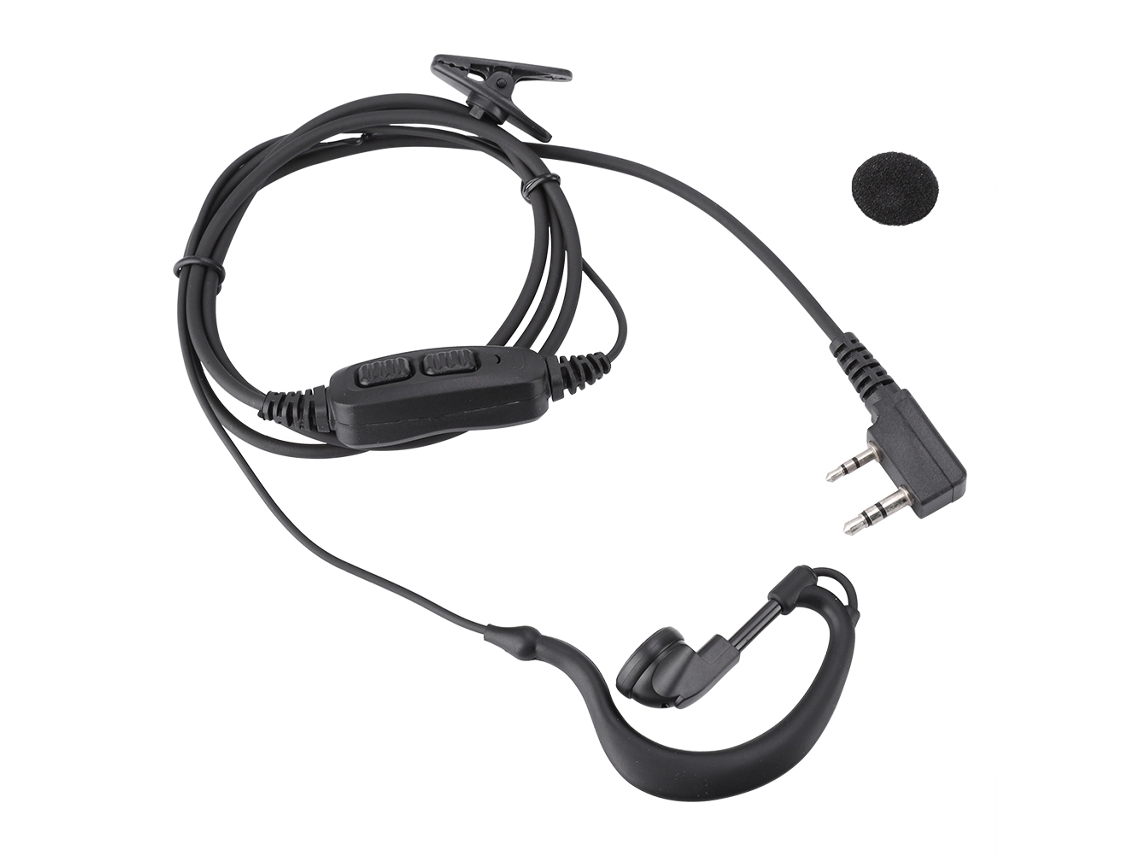 Fone De Ouvido Com Microfone Dual Ptt Para Rádio Baofeng Uv-82 Uv 82 Uv82l Uv-89