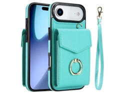 Capa Para Iphone 17 Air Com Compartimento Para Cartão Rfid E Suporte De Anel