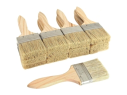 Conjunto de 12 pincéis de pintura profissionais, planos, cabo de madeira, para móveis e paredes, 63.5mm S/MARCA