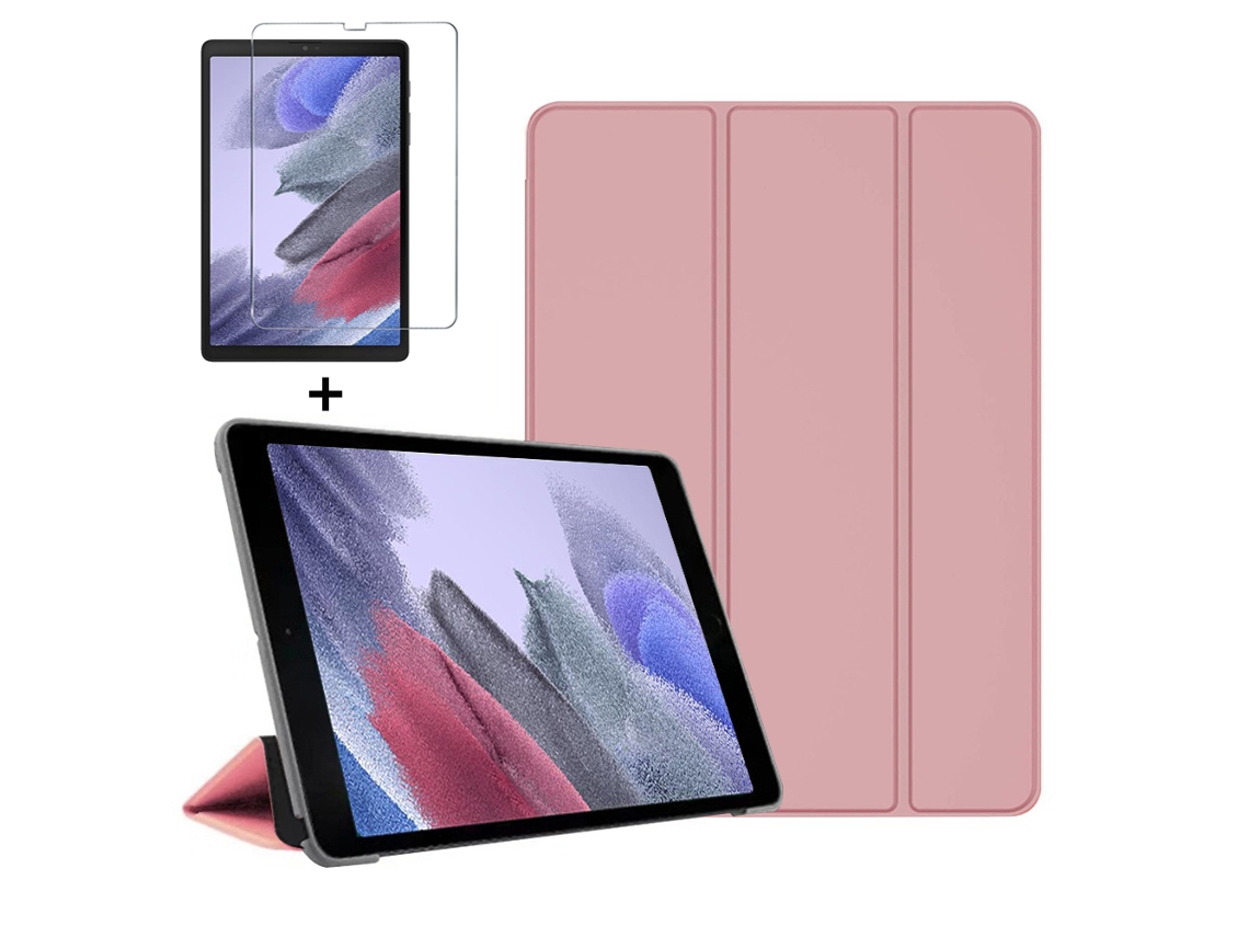 Capa Inteligente Para Samsung Galaxy Tab A7 Lite 2021 Sm T220 T225, Protetora Tablet 8.7 Sm T220 Sm T225, Vidro Dourado Rosê. Tuotuo