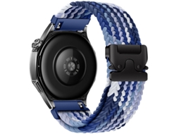 Pulseira Esportiva de Nylon Trançado Con Padrão Arco Íris E Fivela Tipo Paraquedas, Azul Degradê, 18mm, Compativel Compativel