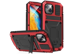 Lurelia Capa Iphone 14 Plus Metal Vidro Antichoque Vermelho