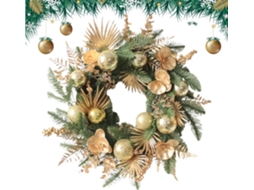 Guirlanda De Natal Para Exterior Decorações De Inverno De 48cm | Guirlanda Dourada Para Porta, Dec Gokoco