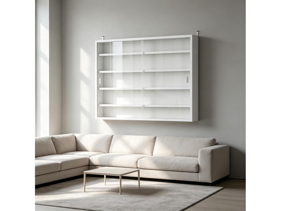 Vitrine Moderna De Vidro, Vitrine De Parede, Vitrine Expositora