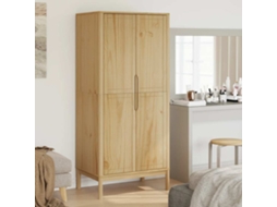 Vidaxl Roupeiro Floro 77x53x171 Cm Madeira Pinho Maciça Castanho Mel