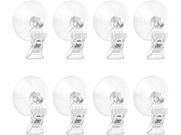 Conjunto Multifuncional Com 8 Ganchos De Ventosa Presilhas Para Decoração Casa, Banheiro E Janelas Design Transparente
