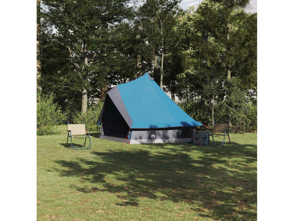 Vidaxl Barraca Tipi 8 Pessoa Azul Tafetá