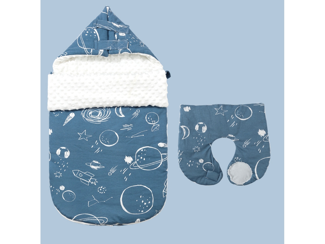 Saco de dormir anti-susto para bebê, outono/inverno, grosso, 105x52cm, azul escuro Panoona