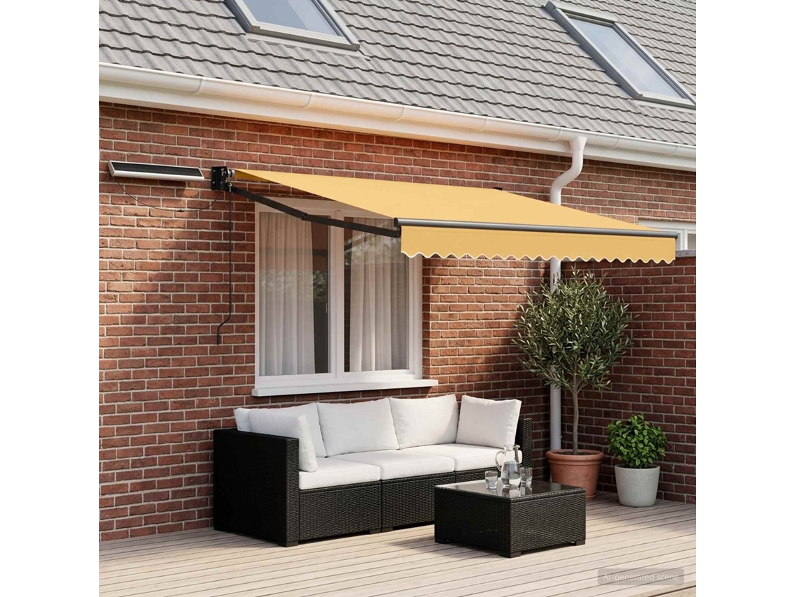 Vidaxl Toldo Retrátil Elétrico Areia 3,5 X 2,5 M