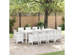 Vidaxl Conjunto De Jantar Para Jardim 11 Unid. Branco Polipropileno