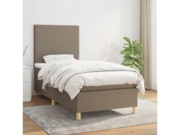 Vidaxl Cama Com Molas/colchão 100x200 Cm Tecido Cinza-acastanhado