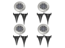 4pcs Lâmpada Enterrada Solar 8led Ip65 Jardim Caminho Gramado S/MARCA