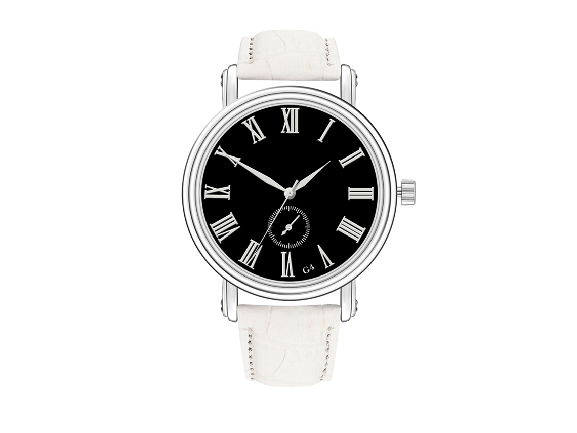 Relógio de Pulso Casual Simples G4 de Quartzo com Pulseira de Couro para Homens