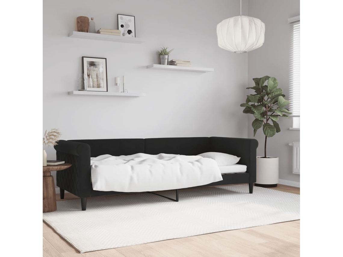 Vidaxl Sofá-cama 80x200 Cm Veludo Preto