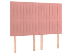 Cabeceira Rosa 144x5x118/128 Cm Veludo MAISON EXCLUSIVE