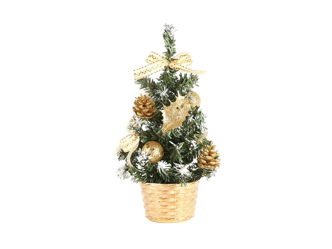 Mini árvore de Natal artificial ouro para decoração natalícia 20x12x12cm LAXISCREED