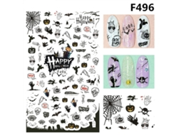 Adesivos De Unhas 3d De Halloween (autoadesivos Com Cola Na Base) + Eoocoo