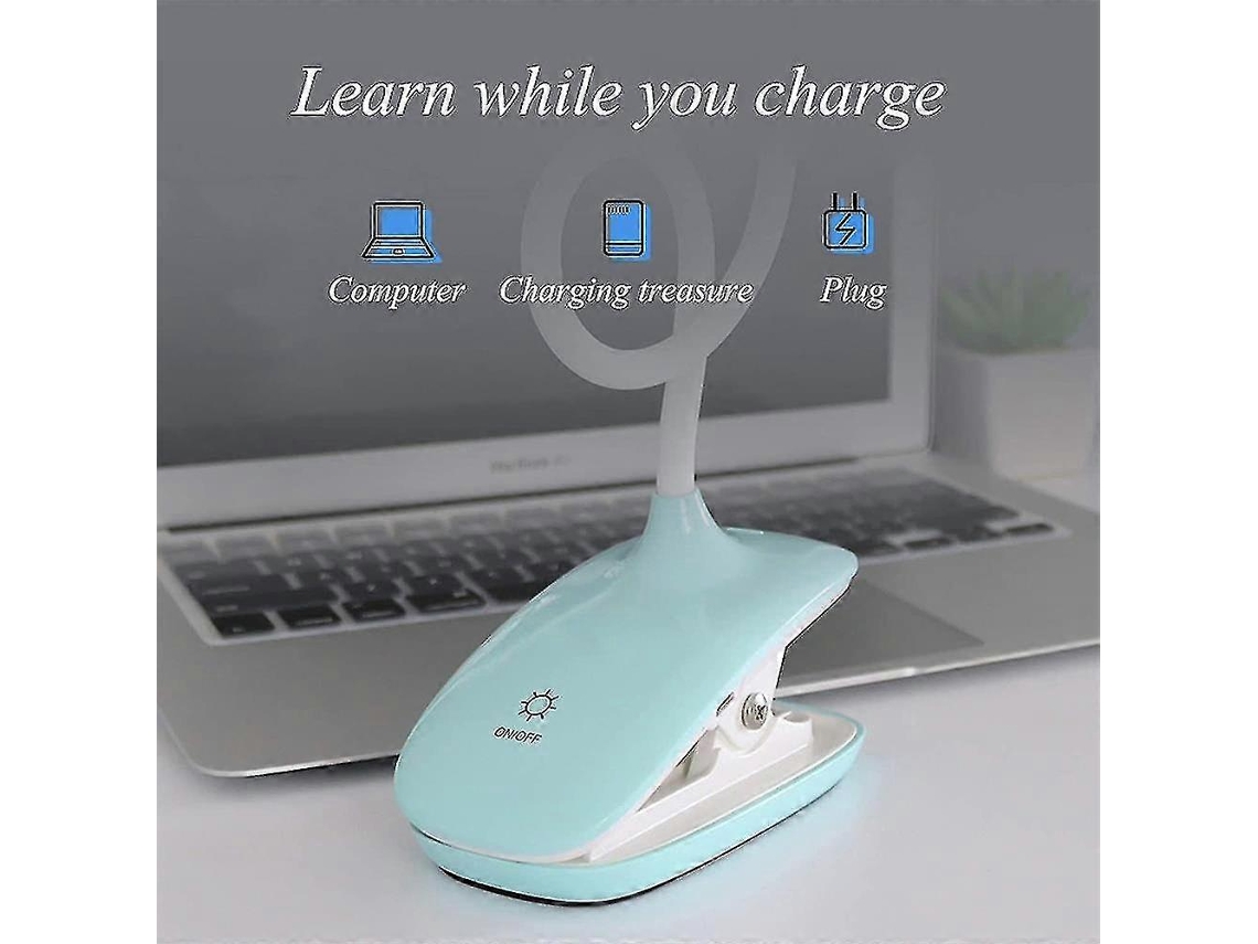 Led Clip-on Reading Lamp Dimmable Eye Protection Table Lampblue