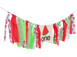 Faixa De Aniversário Com Tema De Melancia - Decoração Colorida Para Festas Internas E Externas