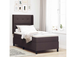 Vidaxl Cama Box Com Almofada Manual Marrom Escuro 200 X 80 Cm Tecido