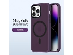 Capa Fosca Roxa Escura Para Iphone 17 Pro Com Fixação Magnética Antirriscos.