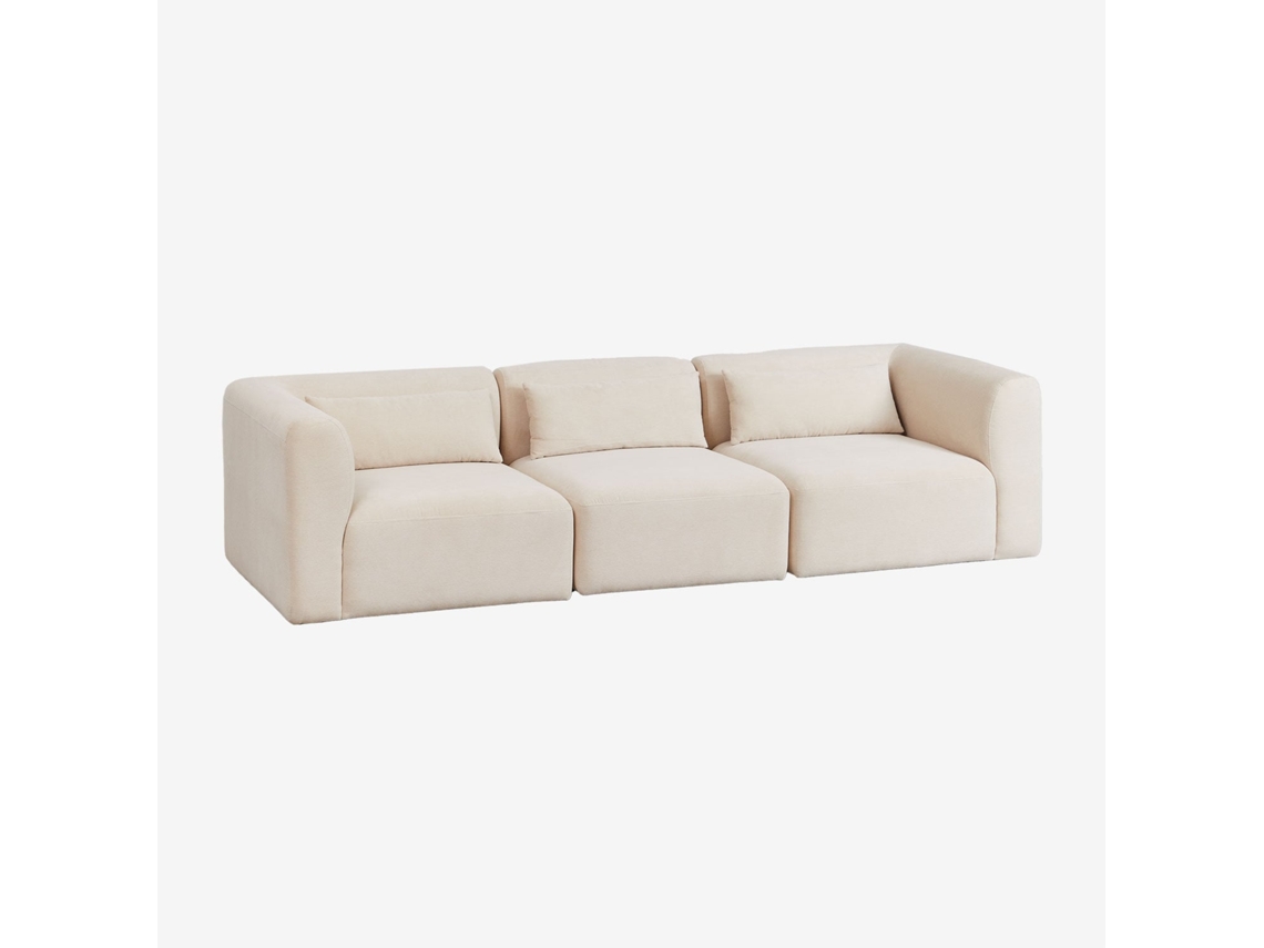Sklum Sofá Modular De 3 Peças Fogler Poliéster                       Bombazina Crema Linho