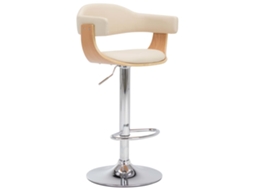 Bancos de Bar 2 Pcs Madeira Curvada e Couro Artificial Creme MAISON EXCLUSIVE
