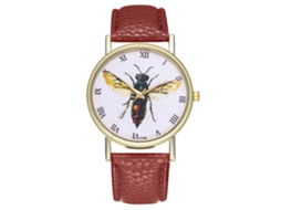 Reloj De Mujer Zhoulianfa Cuero Quartz Especimen Insecto Marrón T194-a