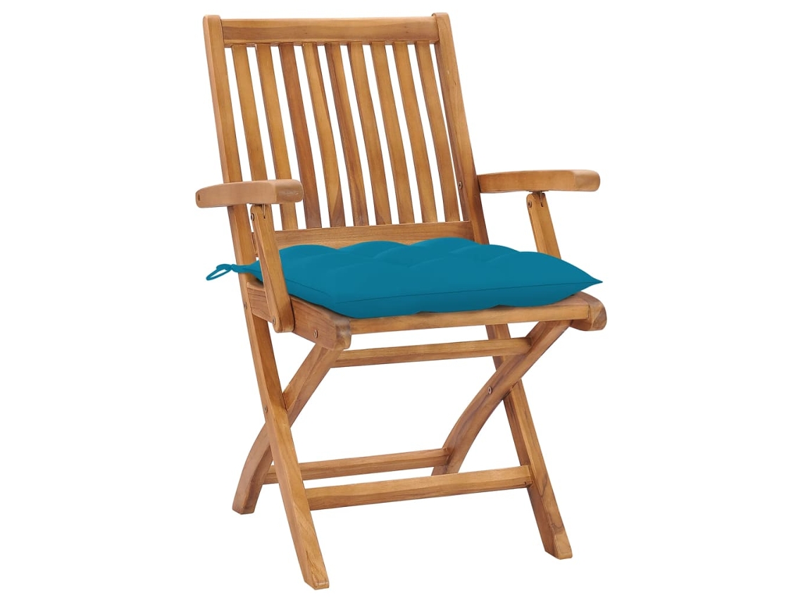 Maison Exclusive - Cadeiras De Jardim Dobráveis C/ Almofadões 6 Pcs Teca Maciça