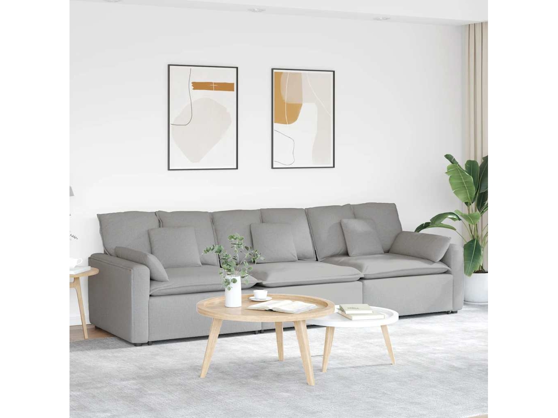 Vidaxl Sofá Modular Com Almofadas Cinzento Nublado